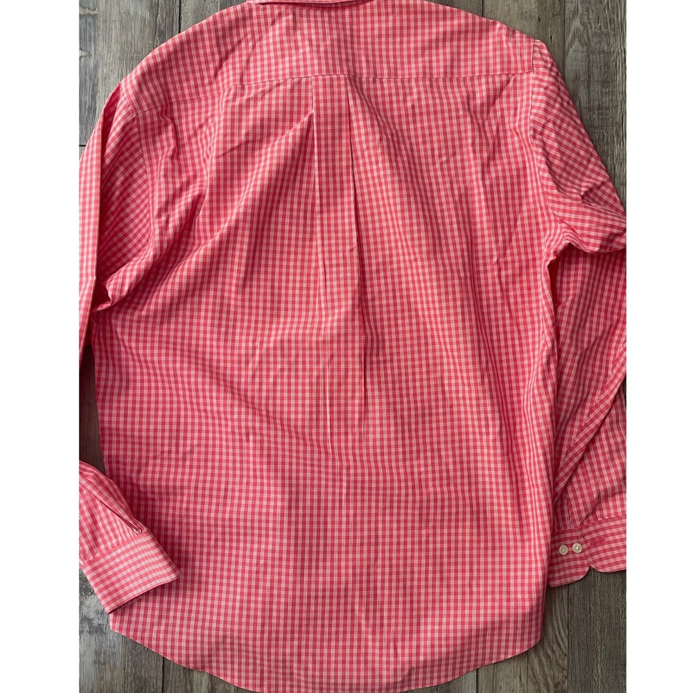 Brooks Brothers 346 Mens Red Gingham Non-Iron Cotton Button Down Shirt Size M - Picture 7 of 7